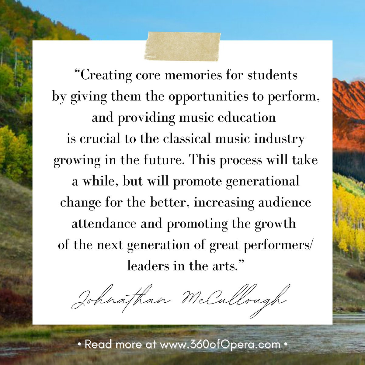 360ofOpera's tweet photo. 🗞️ 𝐍𝐞𝐰 𝐈𝐧𝐭𝐞𝐫𝐯𝐢𝐞𝐰 🗞️

w/ @johnmcbaritone about his appointment as Opera Program Director in the #NationalChildrensChorus new VAIL OPERA CAMP initiative and Opera Vocal Studies program. 

https://t.co/yajJiS67MN

#360ofOpera 📸 @theBeardAndLens https://t.co/6BcYfncEVR