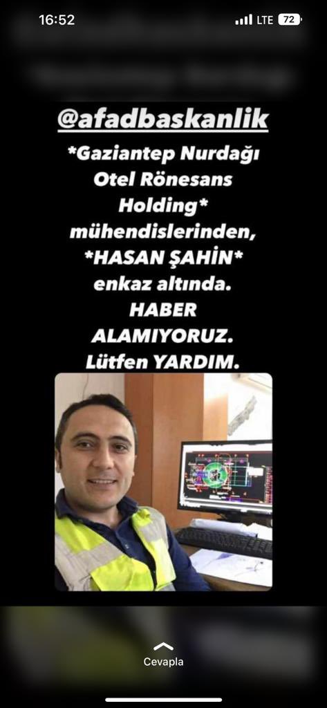 sametismihan's tweet photo. #AHBAP #AFAD #deprem #nurdagi  Allah rızası için bir haber verin https://t.co/gzvF04jnWe