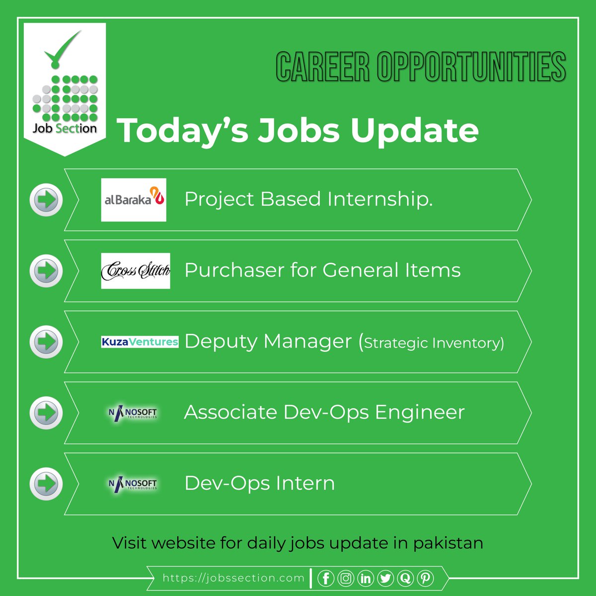 jobssection's tweet photo. Today's Jobs Update.
#jobsection #jobsearching #jobopportunities #career #careeropportunities #internship #PURCHASER #DeputyManager #DevOps #devopsengineer #associatedevops #devopsintern https://t.co/vsRYybIaQK