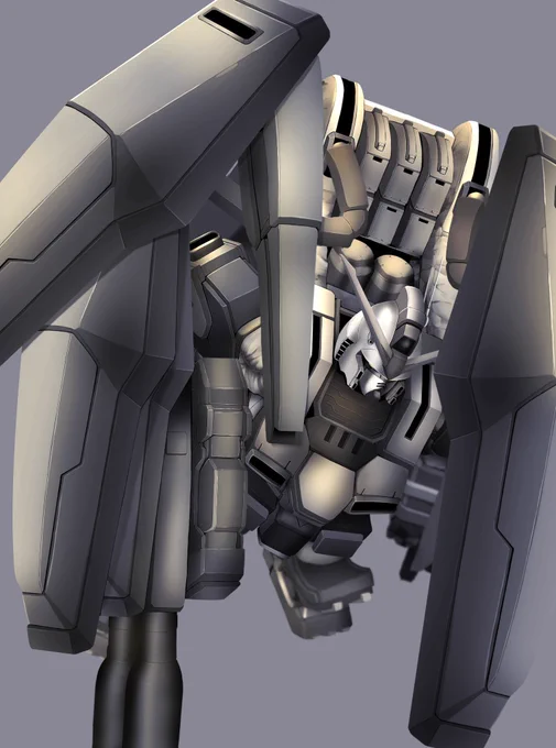 前描いたフルアーマーガンダムだけど結構頑張って描いた所が隠れちゃったからみてほしい 