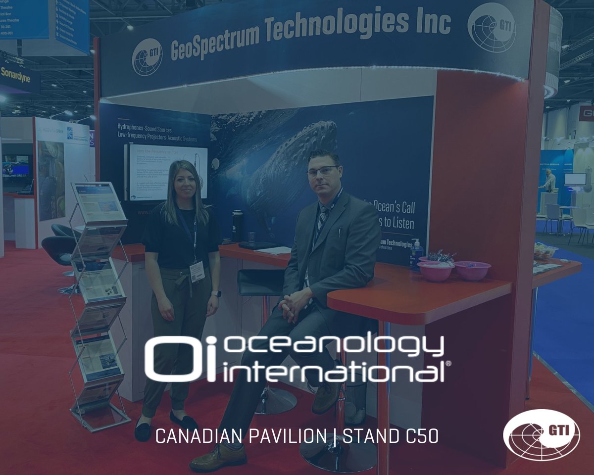 GeoSpectrumTech's tweet image. One week to go and Melanie and Jason will be in sunny San Diego for this year' @OceanologyIntl! ☀️
Drop by the Canadian Pavilion and talk to our team about your underwater acoustic needs.
#OiAmericans #CanadaOceanTech #oceantechnology