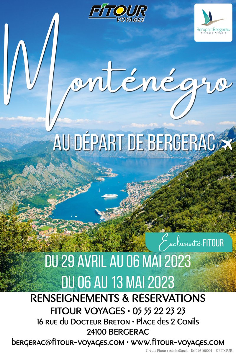 Découvrez le Monténégro au départ de votre aéroport de Bergerac.

Plus d'informations sur ce voyage ici :
lnkd.in/ew8AcHqf

#bergerac #dordogne #montenegro <a href="/FitourVoyages/">Fitour Voyages</a>  #voyages #travel