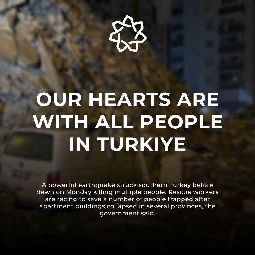 We share the sadness of the Turkish nation regarding the great earthquake disaster that took place in Turkey, and express our sincere condolences to those who lost their lives.  Wish a speedy recovery to those injured in this earthquake disaster.
#Turkey #earthquaketurkey 
🖤