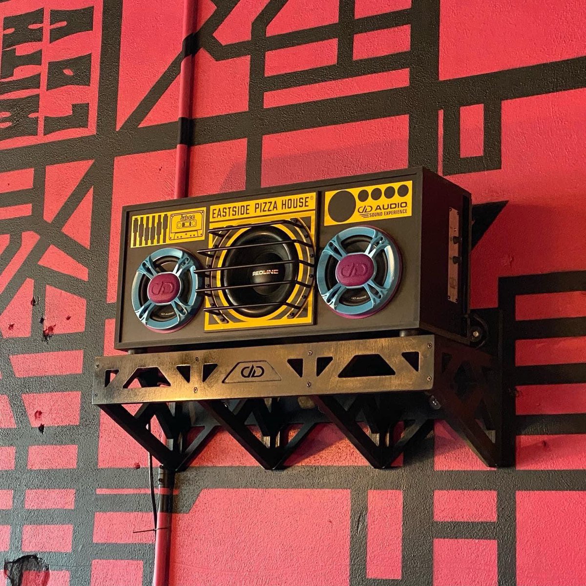 We need your help finding the <a href="/ESPizzaHouse/">EastsidePizzaHouse</a> Boombox! -- it was custom made by Oklahoma City's <a href="/DDaudio/">DD Audio</a> for us to celebrate the opening of Eastside Pizza House. 

We would like to offer a $500 reward to find the thief, and a $500 reward for the return of the boombox.