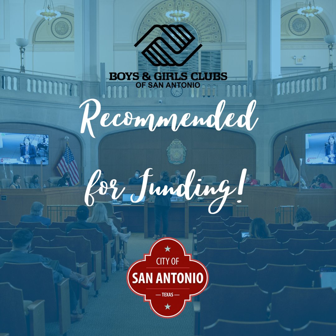 We are humbled and excited to share that #BGCSA has been recommended for funding for City of San Antonio American Rescue Plan Act (ARPA)! #begreatsa