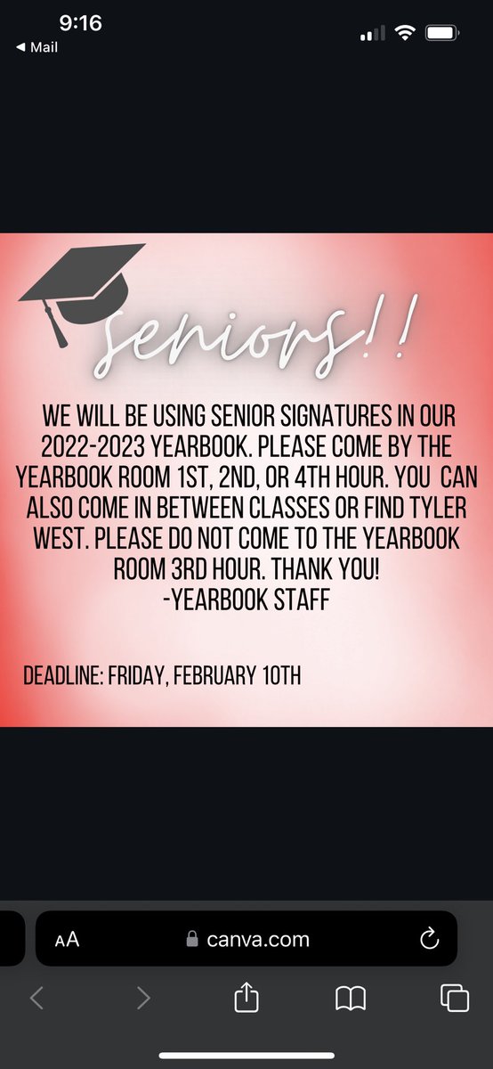 SENIORS! Help us get the word out!