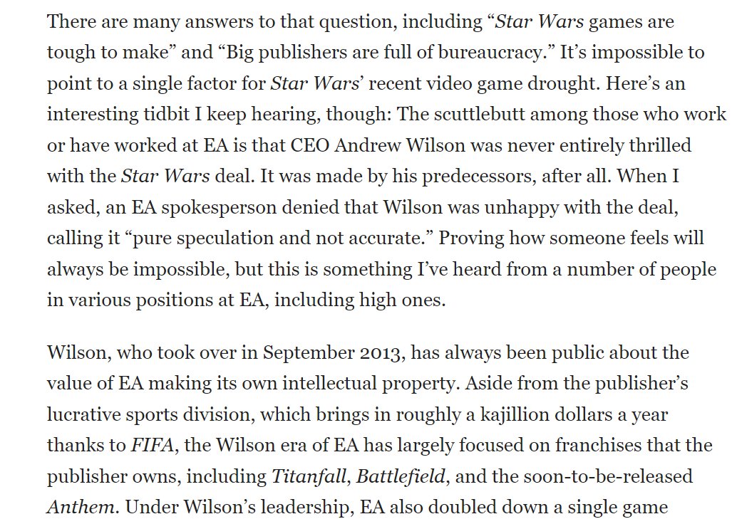 sudo443's tweet photo. @JeffGrubb It's very interesting how EA has changed its approach if this was true. (2019 article) https://t.co/99widZW1uV https://t.co/xFwg2ffzZT