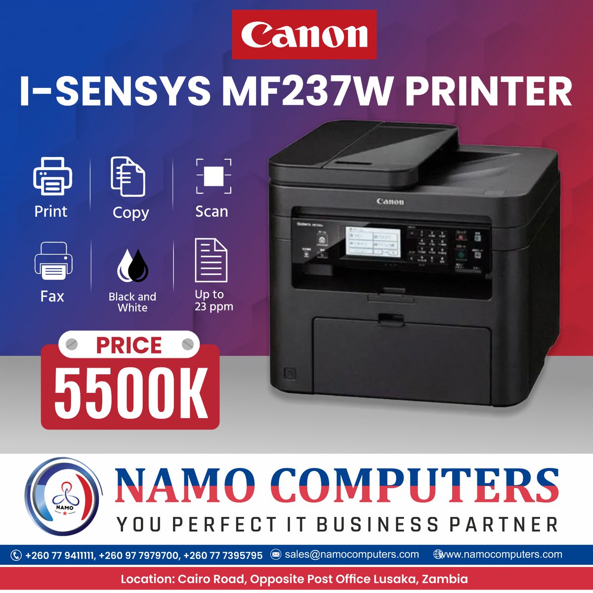 Namo_Computers's tweet photo. 👉:- I-SENSYS MF237W PRINTER 
------
💸 Price 5500K 💸 
> OFFICE > SCHOOL >BUSINESS
-------
For more information:- 👇
☎📲 - Call/Whatsapp: +260976883009, 0764237874, 0977979700, 0974676158
📧 - sales@namocomputers.com
📧 - https://t.co/LGdeaCLCLI
Thank you🤝 https://t.co/ZH3JcJNogc