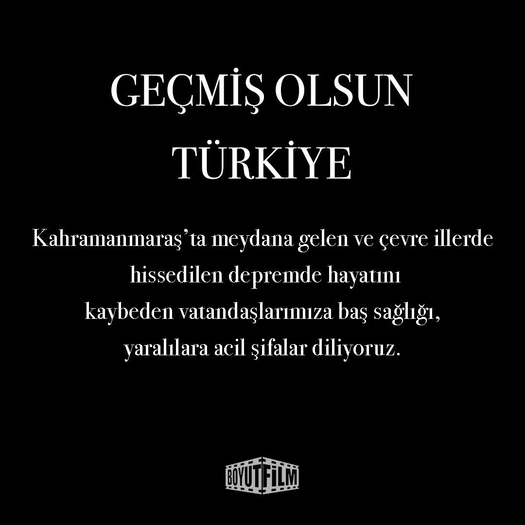 Geçmiş olsun Türkiye.