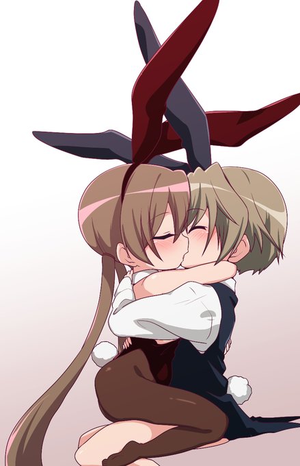 スケブリク絵のいちゃいちゃバニー月読兄妹 