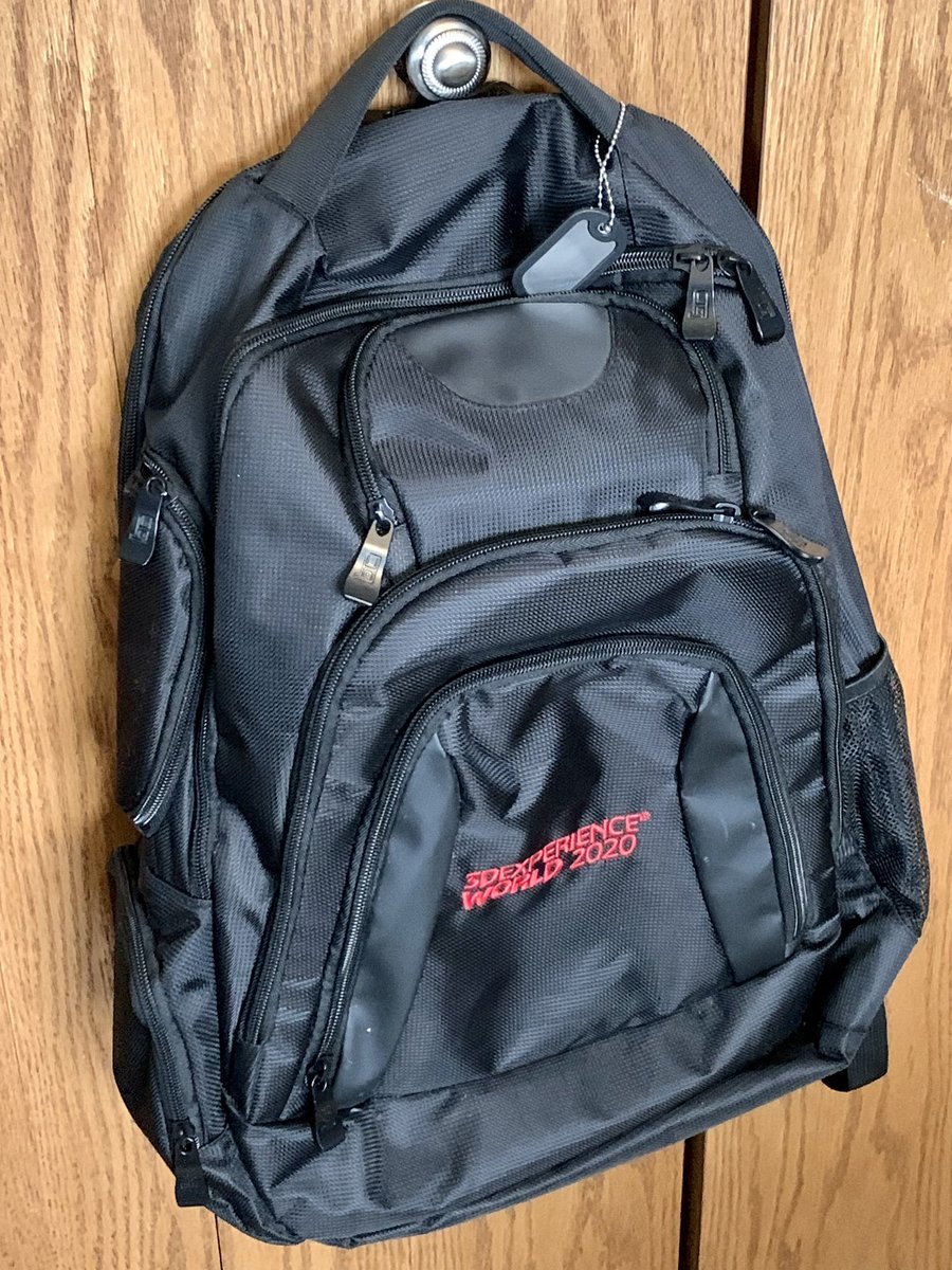 astrosetz's tweet photo. The fifth #BackpacksOf3DXWorld is from the event that was the last trip I took before the pandemic. This bag is well-appointed and LARGE, making it a bit too big to easily put under the airline seat. I use it to lug my @Dell M90 with @SOLIDWORKS 95 on it. @gsc3d #3DXW23 https://t.co/u73VvinQMX
