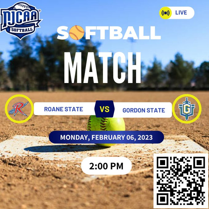 Roane State 🆚 Gordon State | NJCAA SOFTBALL
⏰ 2:00 PM &amp; 4:00 PM
📆 Monday, February 06, 2023
Live Game: bit.ly/40uGoYh
<a href="/GordonState/">GordonStateCollege</a>
<a href="/GSCSoftball/">GSC Softball</a>
<a href="/allie_mcgee14/">Allie McGee</a>
<a href="/kendallrowlan11/">kendall rowlands</a>
<a href="/reaganw2022/">Reagan Waller</a>
<a href="/KatelynMunoz38/">Katelyn Munoz</a>
<a href="/annabaldwin05/">Anna Baldwin</a>
<a href="/Coach_Hatt/">Ally Hattermann</a>