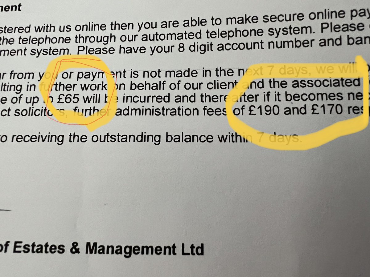 It should be illegal to charge £60 -£190 for “admin” fee for sending you a letter.
