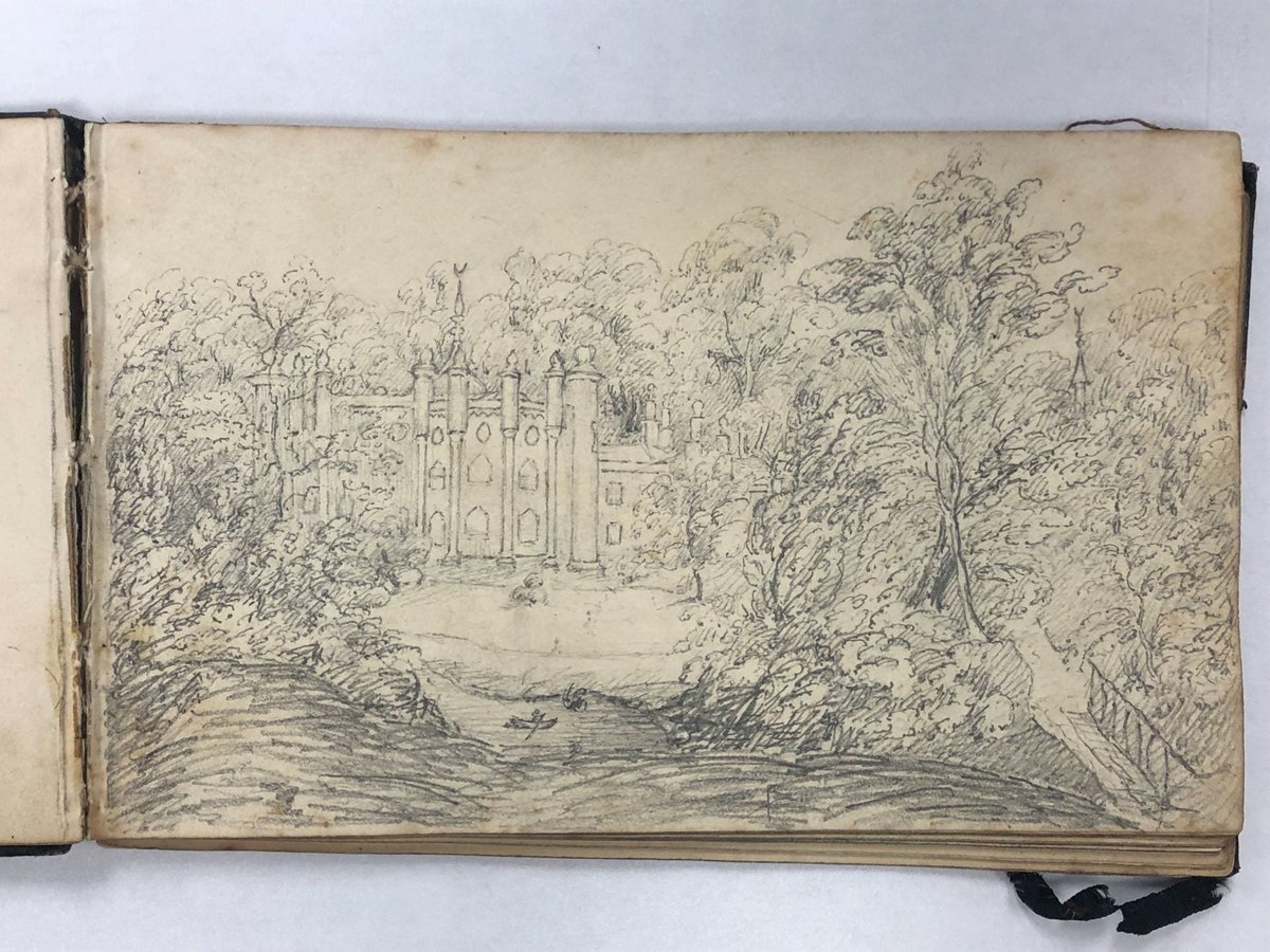 Sketch by #ElizabethBarrettBrowning's sister Henrietta of their childhood home, Hope End in #Herefordshire, from the <a href="/BrowningLibrary/">Armstrong Browning</a> <a href="/BaylorLibraries/">Baylor Libraries</a>. Such a privilege to hold a digital Fellowship and curate pages for them.