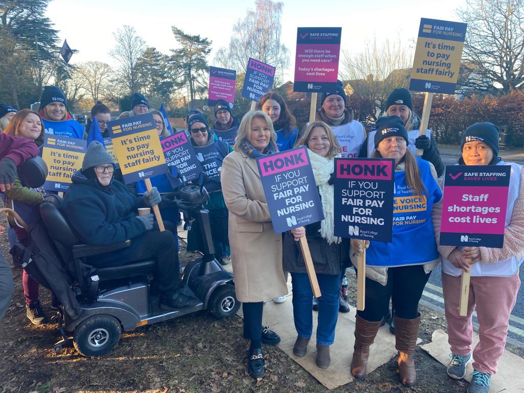 patcullen9's tweet photo. Thank you for all the nursing staff on pickets lines at West Suffolk. I share your dismay at this Prime Minister turning his back on you. It has to stop. #RCNStrikes #FairPayforNursing https://t.co/XxRv2972Da