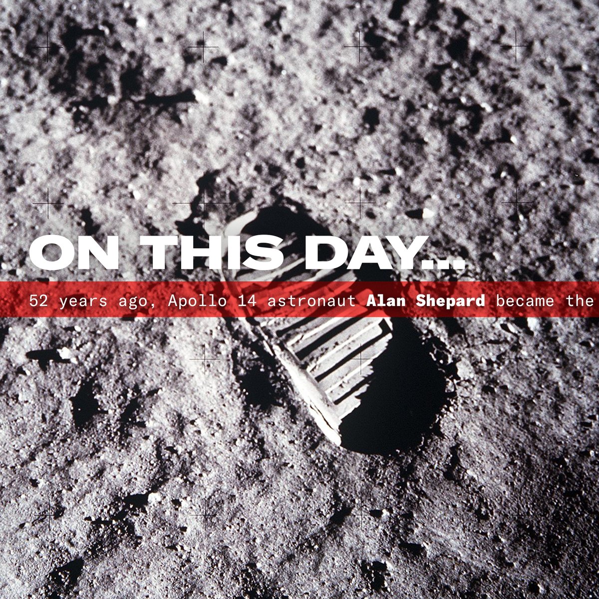 globalgolf's tweet photo. Today marks 52 yrs since the historical moment when golf was played on the moon! On February 6, 1971, astronaut Alan Shepard hit a few balls on the lunar surface with a Dynapower 6-iron head attached to a sampling tool handle. 🚀⛳️ #spacegolf #Wilson #Golf #StaffModel #Dynapower https://t.co/omLjBQWVIv