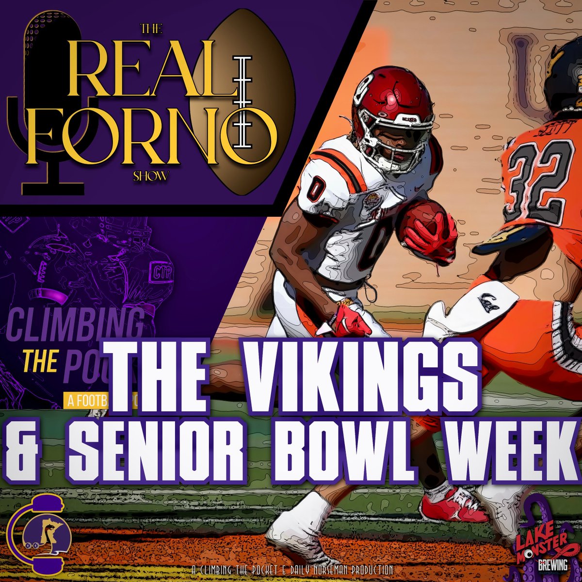 Climb_ThePocket's tweet photo. At 6 pm CT tonight!

The #Vikings &amp; Senior Bowl Week

On @Climb_ThePocket's 🎙The Real Forno Show 🏈
W/ @TheRealForno &amp; @Luft_Krigare,
From @DailyNorseman, @LakeMonsterBrew &amp; @thatsbadassmn.

•Senior Bowl round up
•Tyler’s mock 2.0
•What mockers think

#SKOL! https://t.co/k7QyWhOLrx