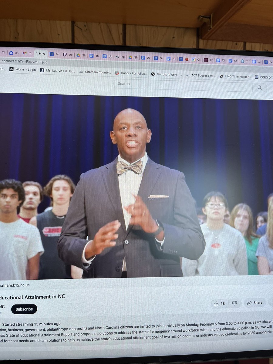I’m watching The State of Educational Attainment and who do I see???  My Superintendent Dr. Anthony Jackson and students from high schools in Chatham County. <a href="/JMHSJets/">Jordan-Matthews HS</a> <a href="/DrJackson06/">Anthony D. Jackson</a>. #ONEChatham