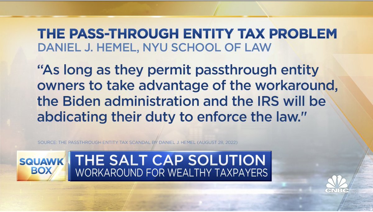 The passthrough entity tax scandal hits <a href="/SquawkCNBC/">Squawk Box</a>: cnbc.com/video/2023/02/….