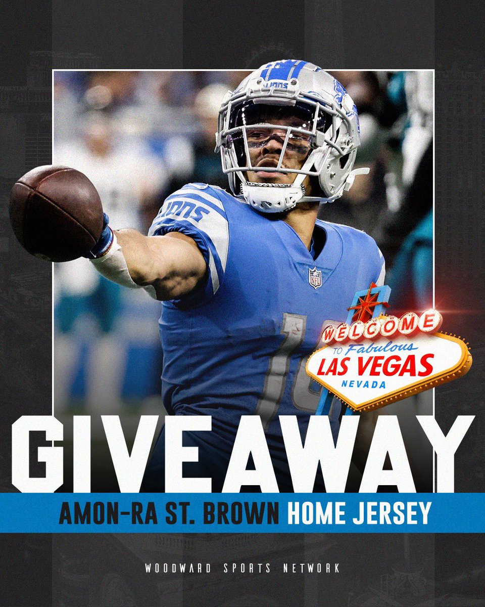 🚨NFL JERSEY Giveaway🚨 We are giving away ONE BLUE AMON-RA ST. BROWN jersey to one lucky winner! All you have to do to enter for a chance to win: - Retweet this Tweet - Like this Tweet - Follow @woodwardsports *Winner announced Wednesday Night*