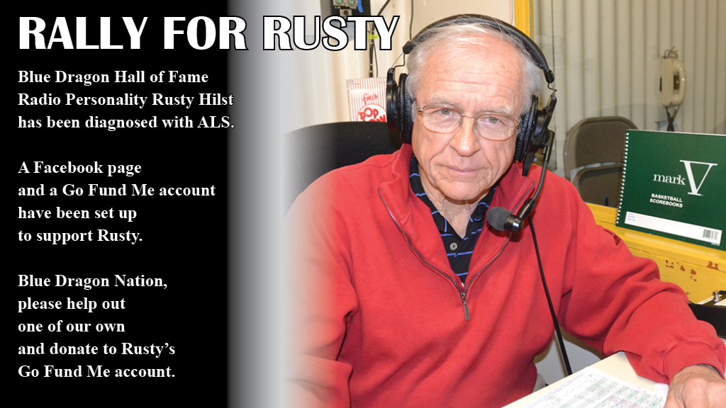 Please join the Blue Dragons in support of Hall of Famer Rusty Hilst.

Rusty's Go Fund Me Page Link: bit.ly/3RFIVe7

Rusty's Facebook Page link: bit.ly/3HAXI5b

#RallyForRusty
#BreatheFire