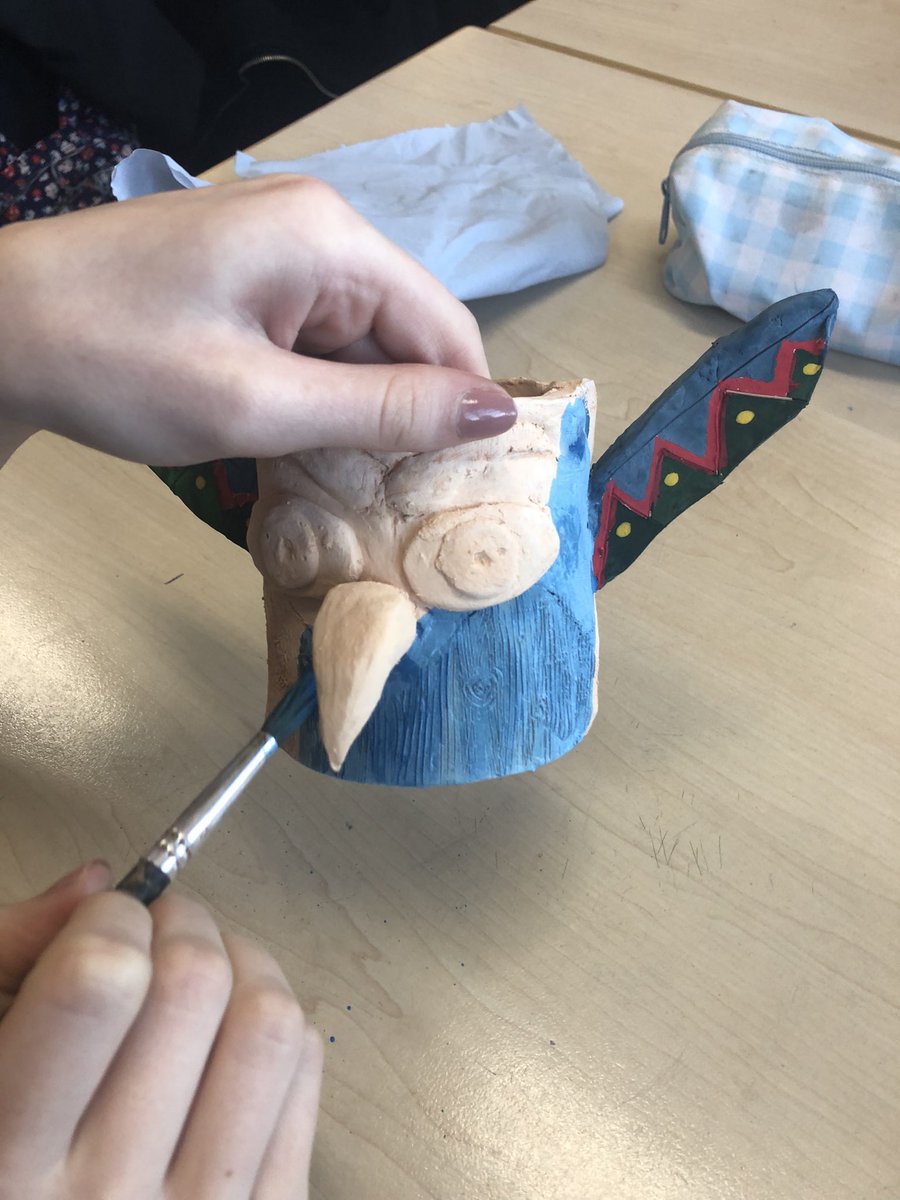 sinead_guthrie's tweet photo. S2’s have almost finished their 3D unit on designing and making clay totems based on their spirit animals. Watch this space for the final results!! Great work!! @LasswadeHSC #clayskills #3Dmaking https://t.co/06bdDL8nUJ