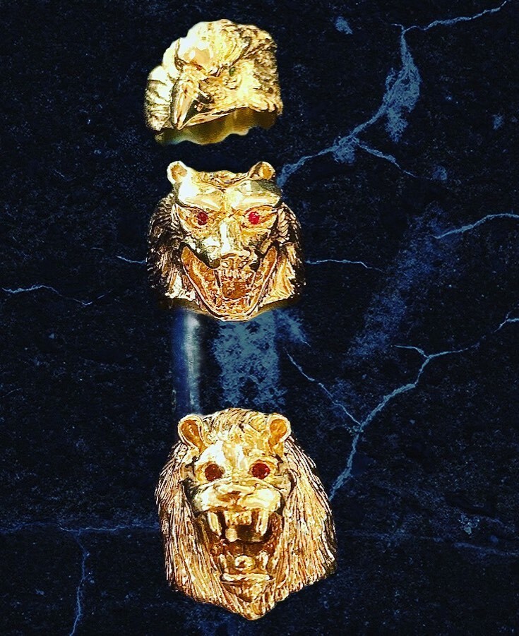 &amp; now for something completely different…Men’s 3 dimensional gold rings with gemstone eyes. Definitely statement pieces 🦅#goldntimejewellery #mensrings #eaglerings #liongoldrings #downtownvernonbc instagr.am/p/CoVYHawSbMB/