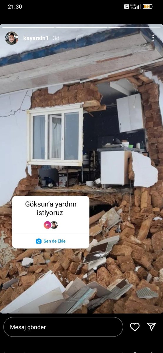 ilkerarslan4627's tweet photo. @OguzhanUgur KAHRAMANMARAŞ GÖKSUN ESENKÖY MAHALLESİNE ACİL YARDIM GEREK
#deprem 
#Kahramanmaras 
#göksun 
#AFAD 
#Turkey https://t.co/1D9DpW4RbV