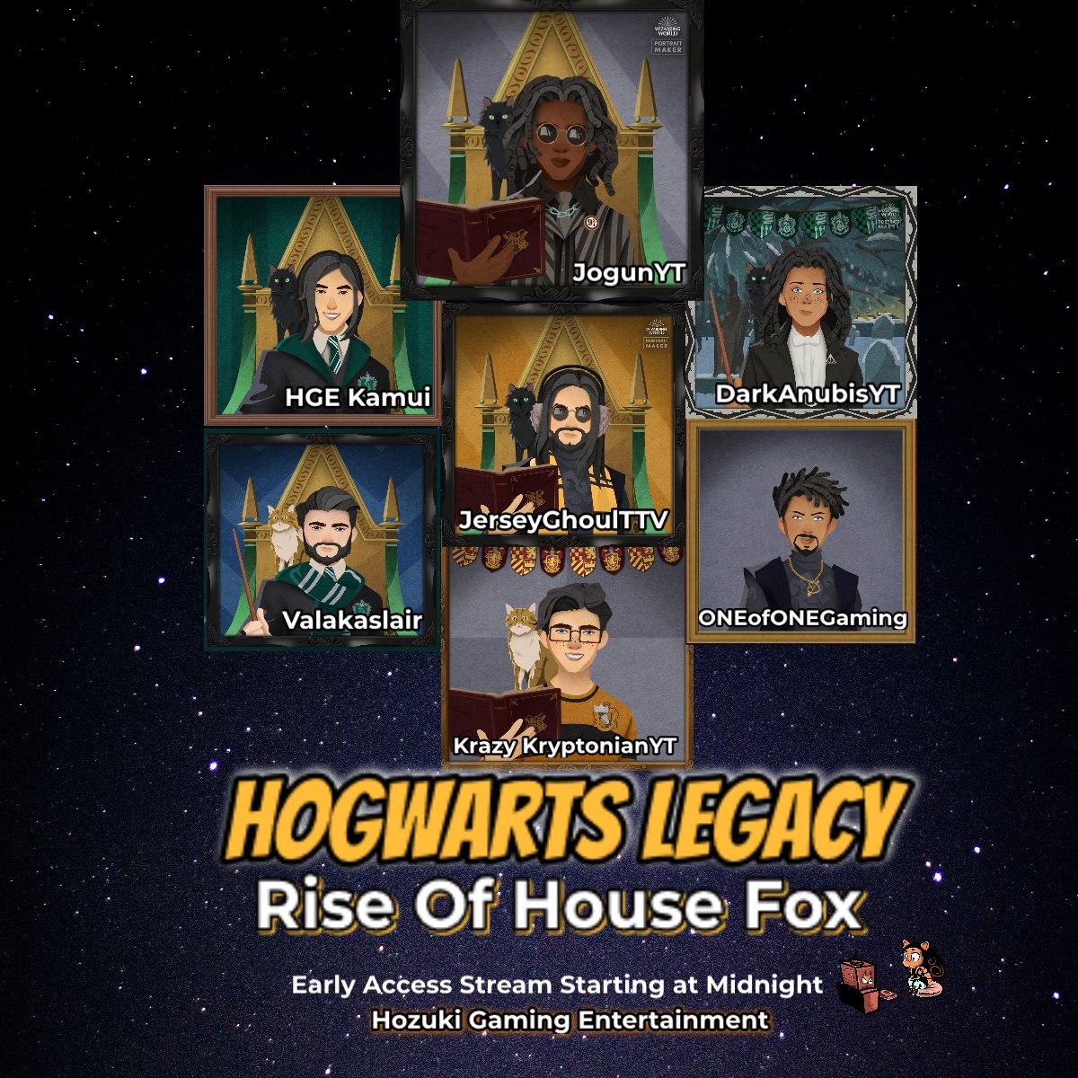 YtJogun's tweet photo. Tonight Early Access Hogwats Legacy
Rise Of House Fox.
Starting at Midnight (12am) Live On Twitch (Might Pull an All Nighter)
#HogwartsLegacy #hozukigamingentertainment #FxFam #FoxFamily #FoxGaming #earlyaccess
#hogwarts #harrypotter #slytherin #gryffindor #ravenclaw #420Gang https://t.co/A9CcIwZGPF