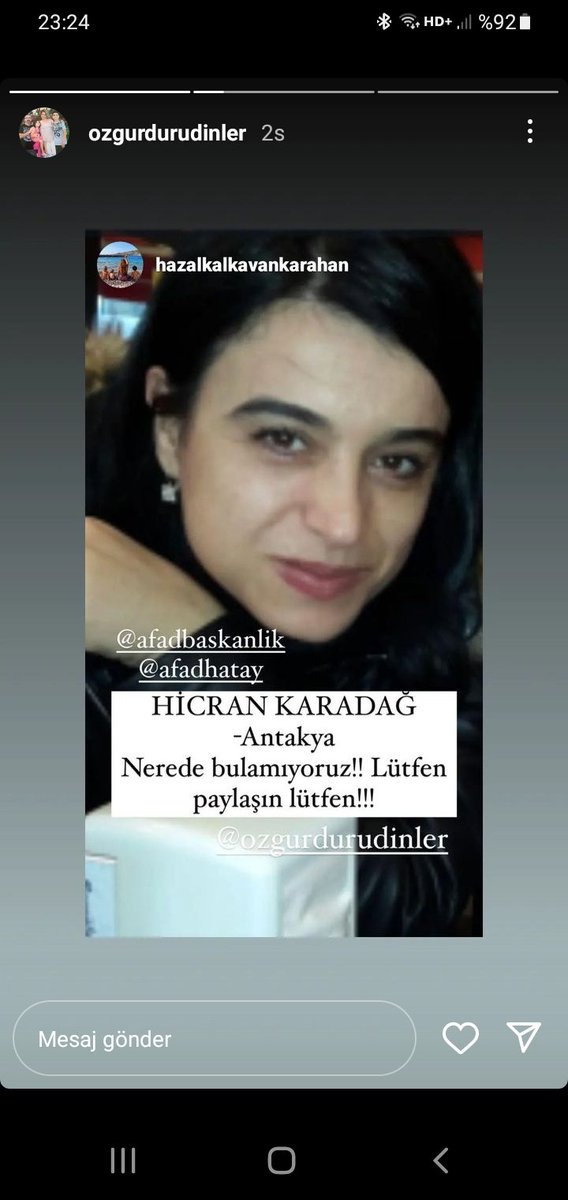 Antakya,da hastaneye kaldırılmış haber alınamıyor.Hangi hastane bilinmiyor.