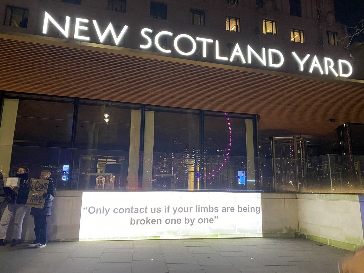WE’re projecting testimony from women who’ve been mistreated and betrayed by the Met Police onto New Scotland Yard. We’ve been inundated by women sharing their experiences with us. Their stories are chilling. This is way bigger than #DavidCarrick.
#RottenToTheCore