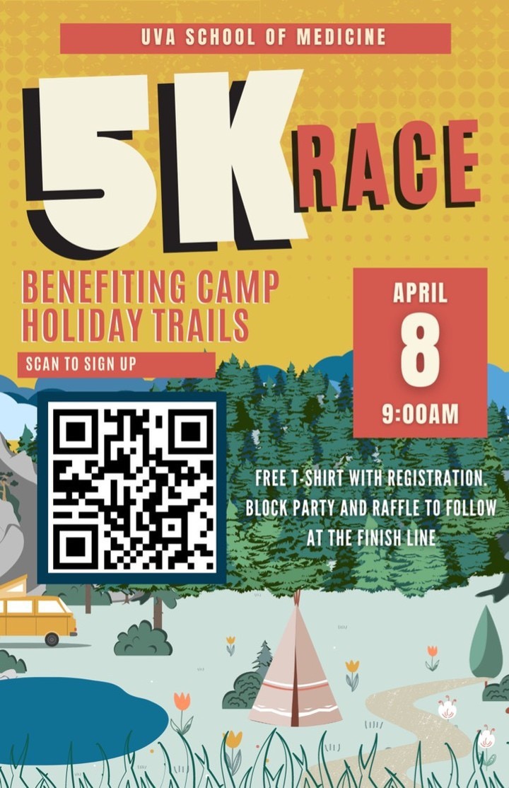 We are so excited to be named the Charity of Choice for the UVA School of Medicine's 5k Race! Scan the QR code or visit Runsignup.com and type in Camp Holiday Trails to sign up! We'll see you all on April 8th!
#campholidaytrails #uvasom #universityofvirginia #5krace