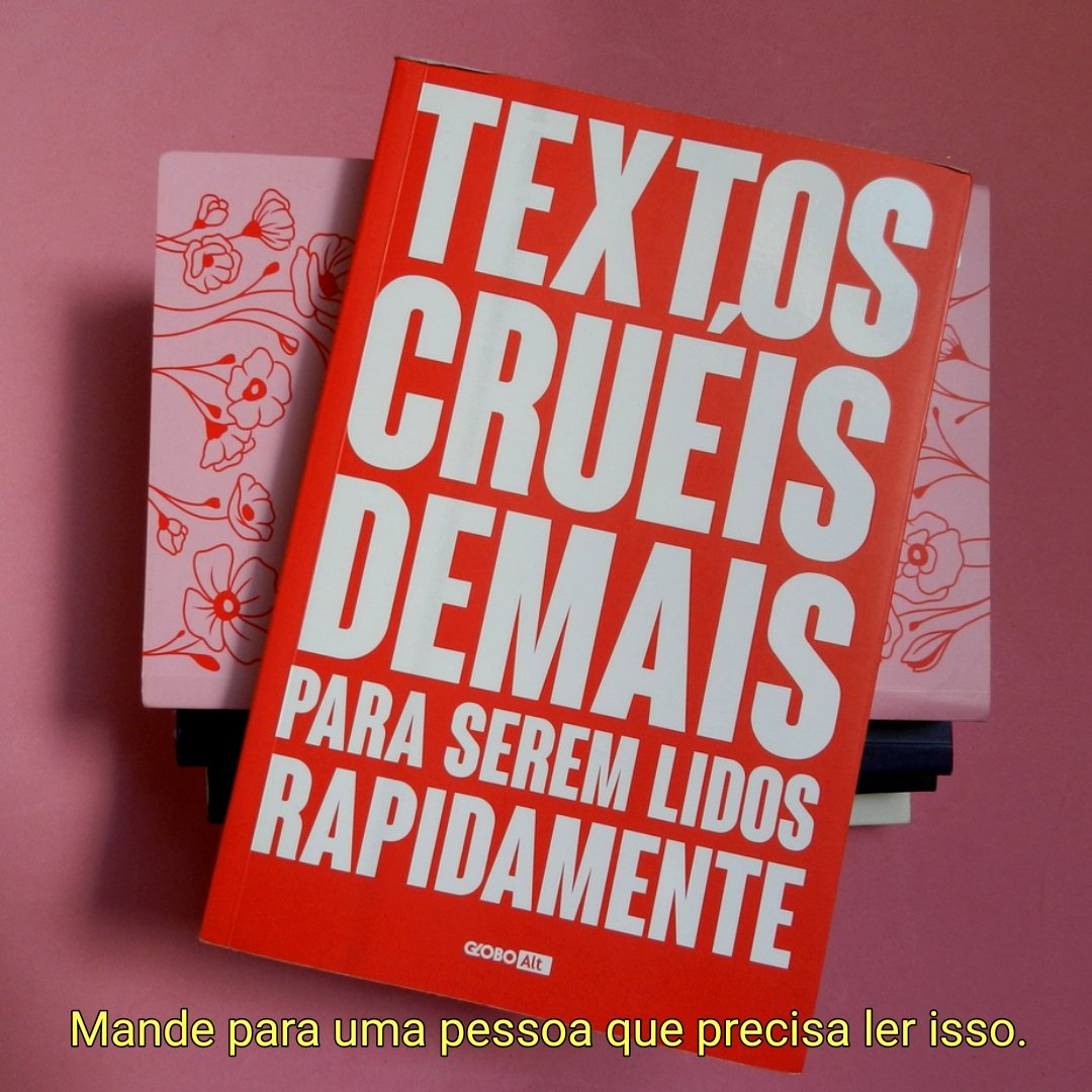 editoraalt's tweet photo. Algumas verdades são cruéis demais, mas necessárias. ❤️
Profundo e poético, “Textos cruéis demais para serem lidos rapidamente” é um livro para quem não tem medo dos sentimentos tomando conta de cada centímetro da pele.
#EditoraAlt #TCD1 #TextosCrueisDemais https://t.co/FyKUvNiZfY