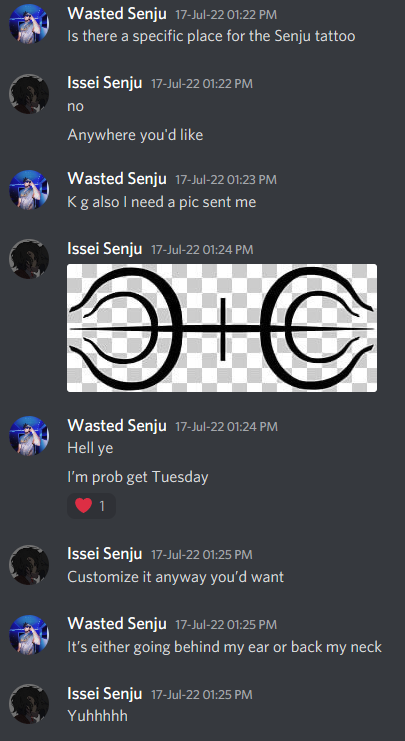 anon_quick's tweet photo. Issei runs a Discord Server / Group called the Senju Family, which has cult-like ties. Alongside being picky about who he lets in, he says that it’s for people who are outcasts or don’t have a family. Some members have received tattoos or carved their hands as part of being in it https://t.co/tc0lXEzHVs