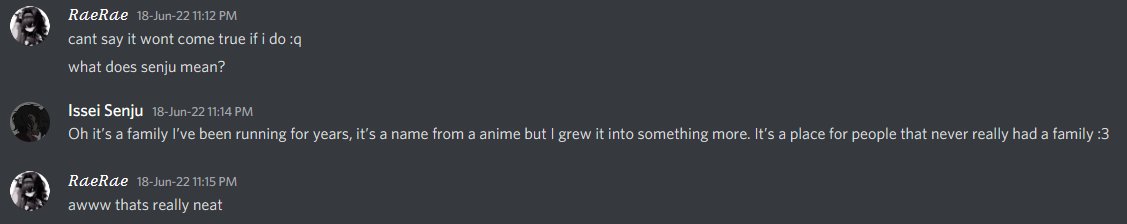 anon_quick's tweet photo. Issei runs a Discord Server / Group called the Senju Family, which has cult-like ties. Alongside being picky about who he lets in, he says that it’s for people who are outcasts or don’t have a family. Some members have received tattoos or carved their hands as part of being in it https://t.co/tc0lXEzHVs