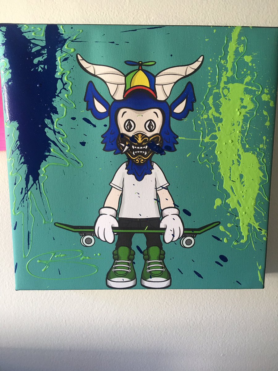 Our OG <a href="/GoatGauds/">GoatGauds.eth</a> is now up in my office. Love this artwork and the custom touch from mr <a href="/Johnborn_/">JohnBorn</a> himself. So cool!!