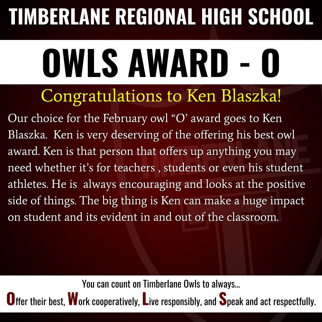 Timberlane High on Twitter "Each month, Timberlane Regional High
