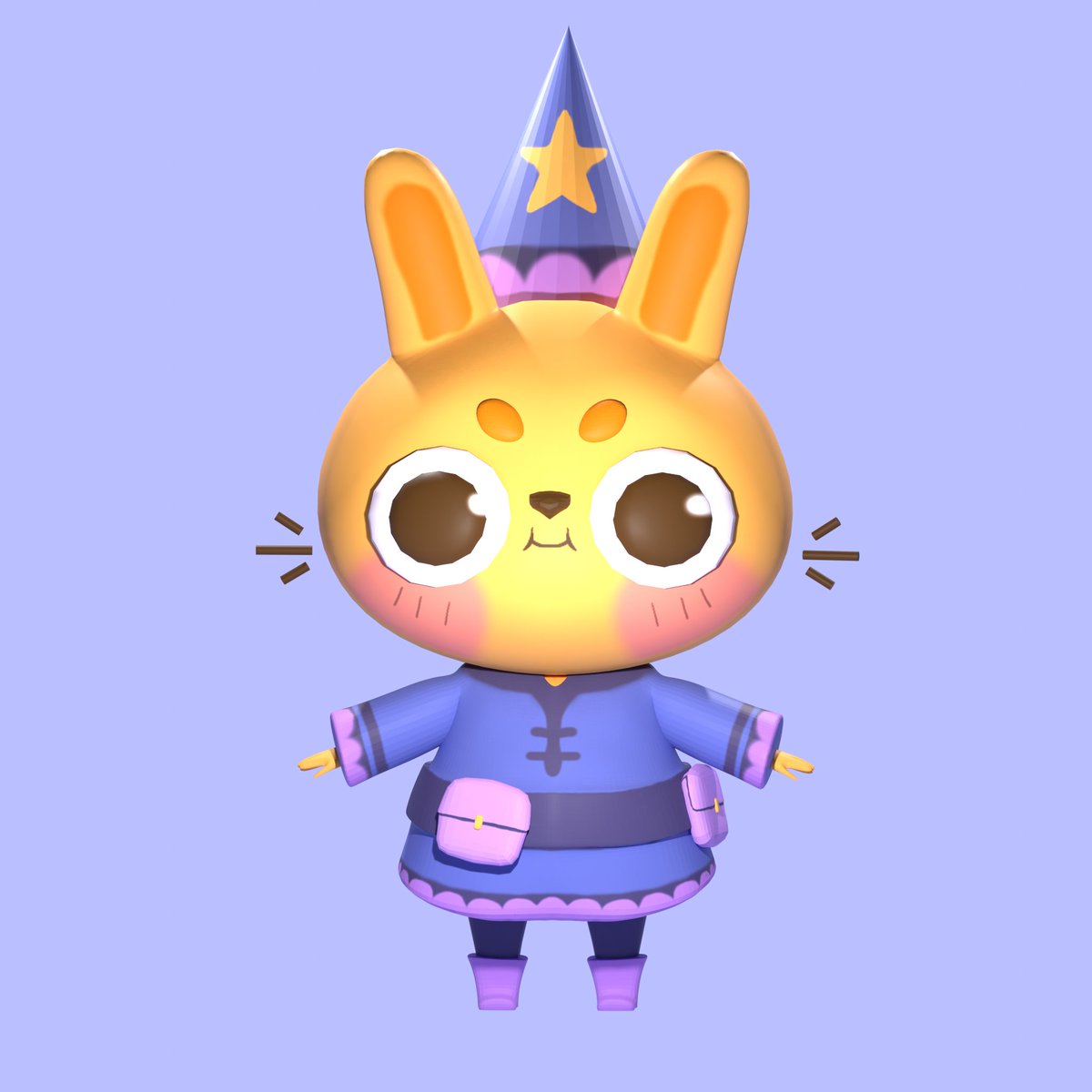 Mizea's tweet image. todays little project, a 3d bunny mage. Followed a tutorial by Eve Sculpts #3d #bunny #modeling #3dmodeling #blender