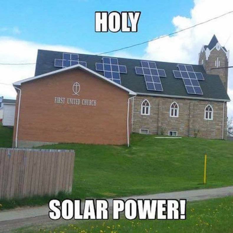 solarenergycnct's tweet photo. If these panels truly provide the church with enough power, tip of the cap to that design!

#solarquote #renesableenergy #solarpanels #cleanenergy #solarinstallation #solarpower #offgridsolar #residentialsolar https://t.co/gsG8Dy5US6