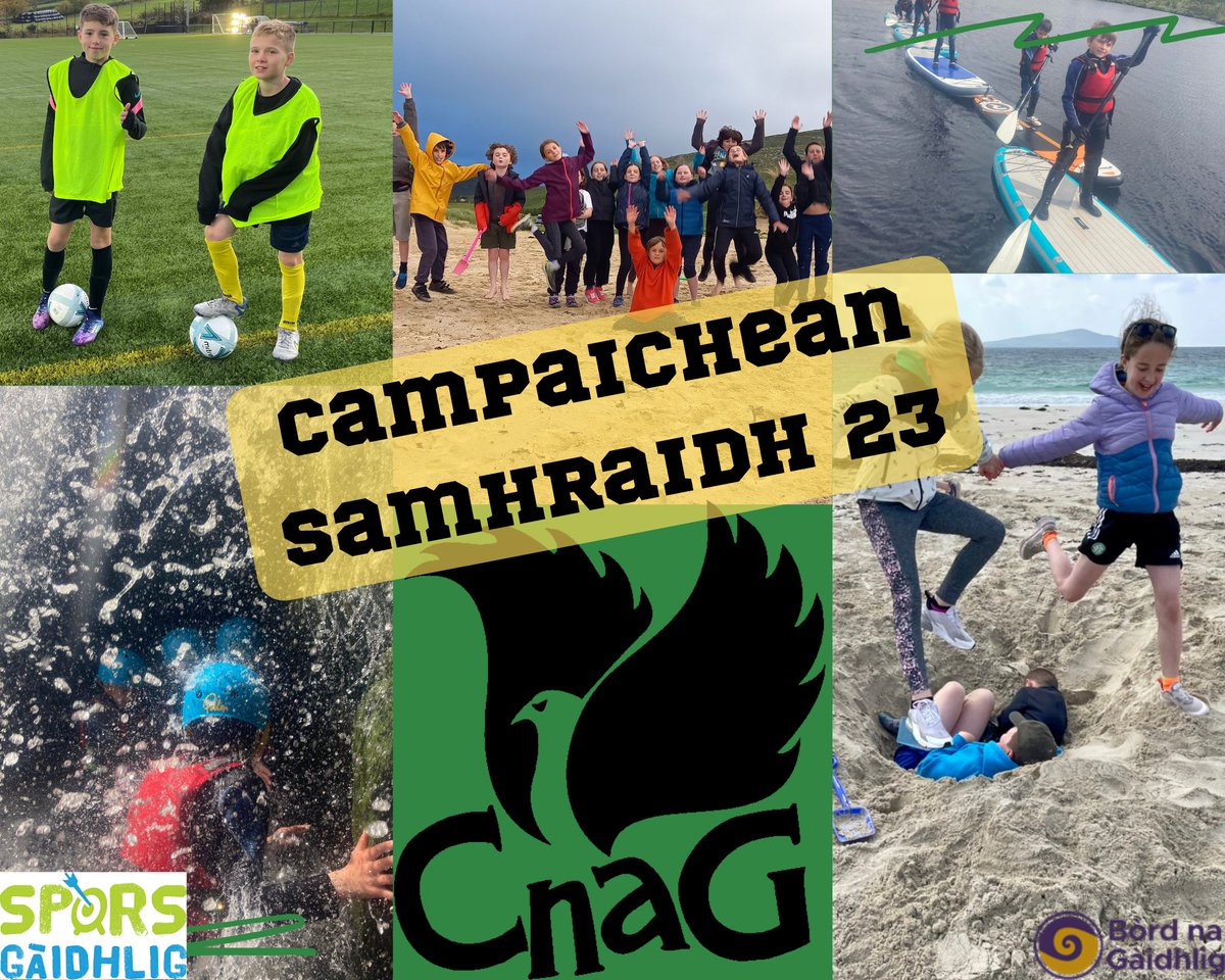 ☀️Campaichean Samhraidh 23☀️

Tha sinn air bhioran innse dhuibh gum bi 3 Campaichean Samhraidh againn am-bliadhna!/We're excited to announce that we will be running 3 summer camps this year!

2 x Campa Sradagan🌟
1 x Campa Spòrs⚽️🏑

Cùm 👀 a-mach!/Keep an 👀 out!
<a href="/Spors_Gaidhlig/">Spòrs Gàidhlig</a>
