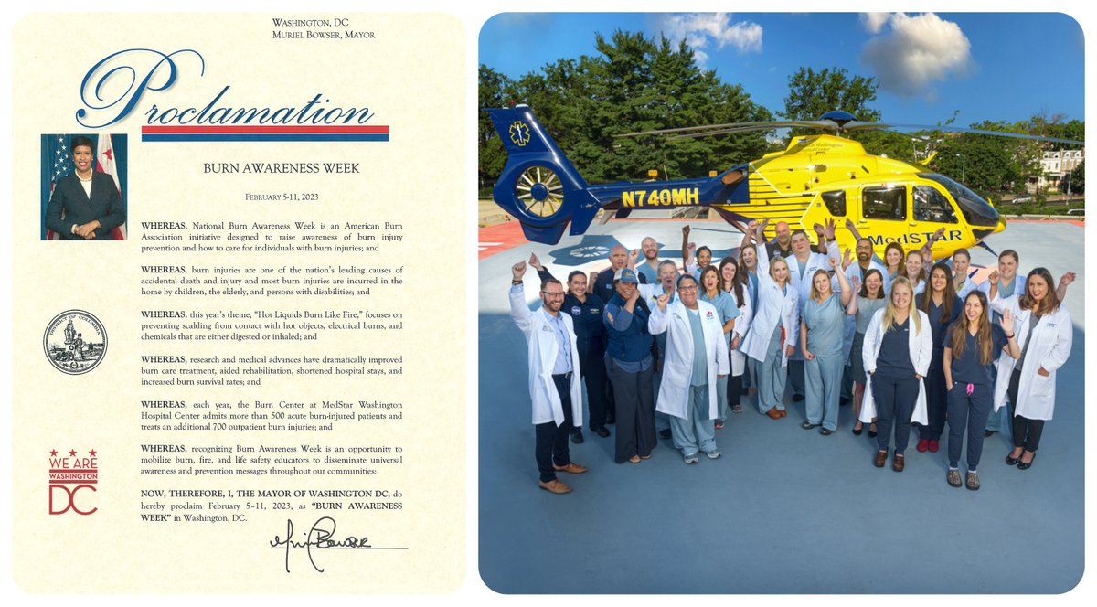 MedStar Washington (@medstarwhc) on Twitter photo This is #BurnAwarenessWeek and <a href="/MayorBowser/">Mayor Muriel Bowser</a> honored our Burn Center with a proclamation, recognizing our lifesaving work with burn patients. Our special thanks to our dedicated team members who care for these burn patients throughout the year. <a href="/ShuppMD/">Jeffrey Shupp</a> <a href="/TTravisMD/">Taryn Travis, MD, FACS</a> <a href="/Shawn128/">Shawn128</a> #NBAW This is #BurnAwarenessWeek and <a href="/MayorBowser/">Mayor Muriel Bowser</a> honored our Burn Center with a proclamation, recognizing our lifesaving work with burn patients. Our special thanks to our dedicated team members who care for these burn patients throughout the year. <a href="/ShuppMD/">Jeffrey Shupp</a> <a href="/TTravisMD/">Taryn Travis, MD, FACS</a> <a href="/Shawn128/">Shawn128</a> #NBAW