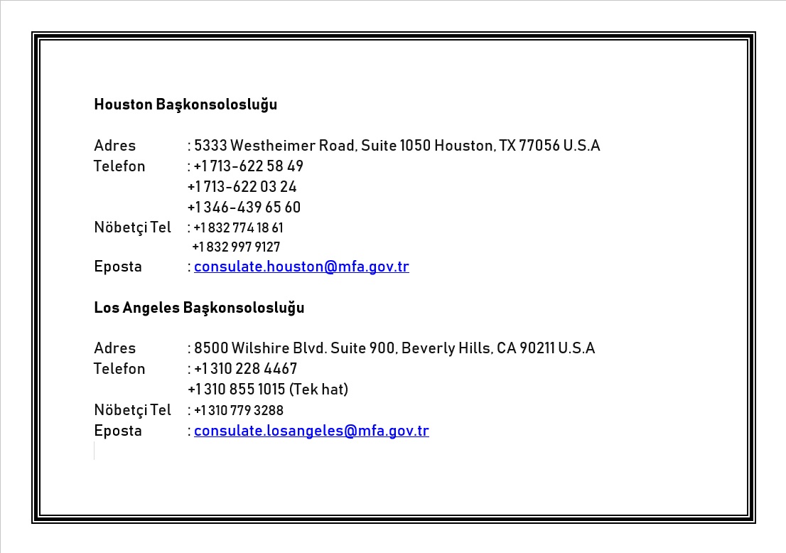 TC_VasingtonBE's tweet image. Ülkemizde yaşanan deprem felaketi kapsamında yardımda bulunmak isteyen vatandaşlarımızın Büyükelçiliğimiz ve Başkonsolosluklarımıza erişebilecekleri adres ve iletişim bilgileri aşağıda sunulmuştur: 
@HMuratMercan