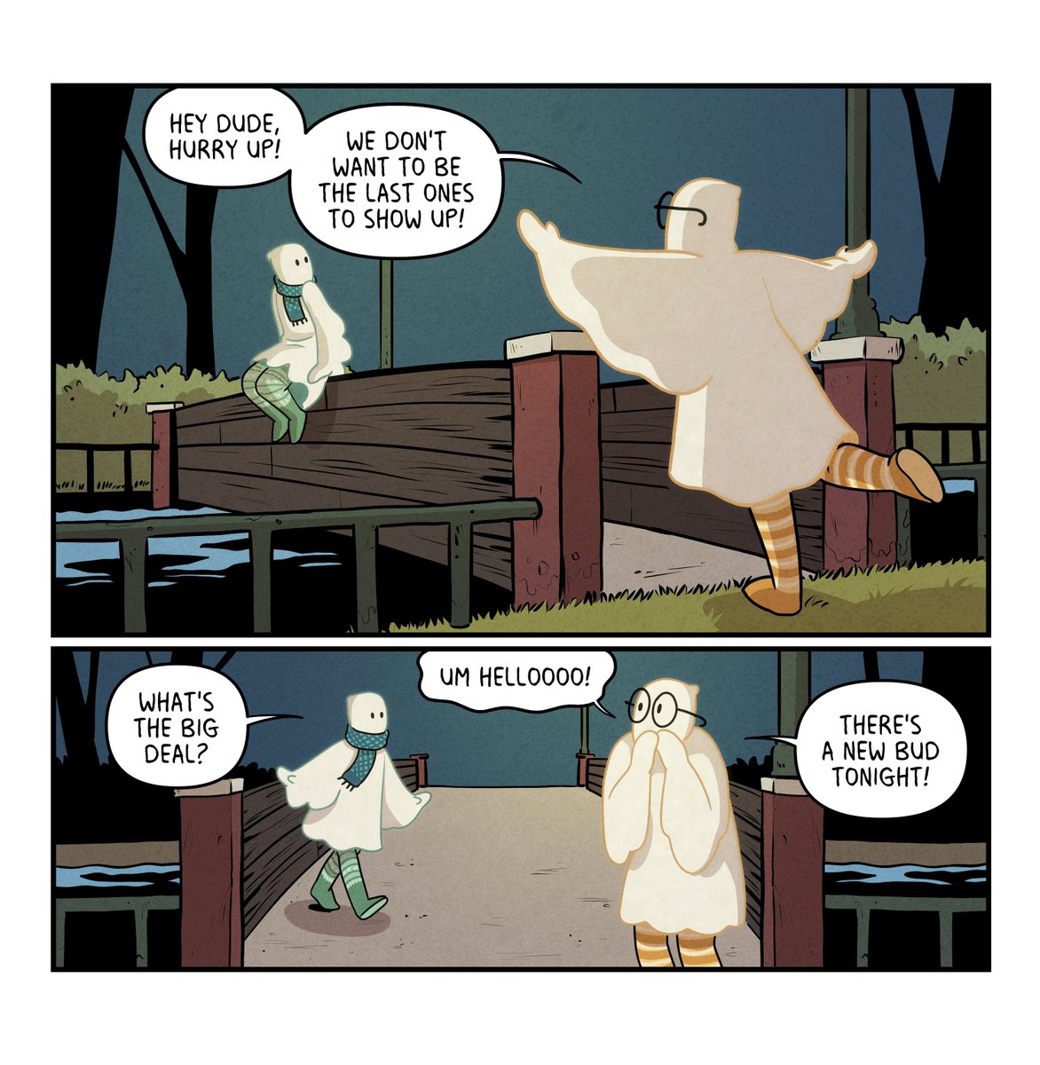 PatchworkZine's tweet photo. Some snapshots from our new issue: @SarahDavidsonAr  gives us a heartwarming ghost story.

Read the full story in our new issue! Link in bio.

#comics #comiczine #patchworkzine #sequentialart #clipstudiopaint #csp #ghosts #plants #scadseqa https://t.co/PzjF6M4YTN