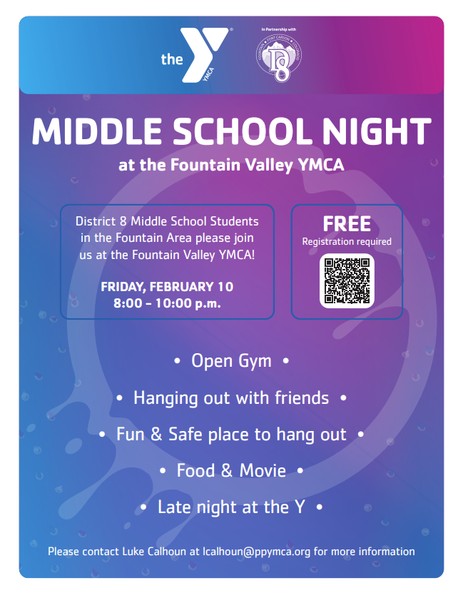 The Fountain Valley YMCA will be hosting a Middle School Night this Friday! REGISTER here: operations.daxko.com/Online/3115/Pr…