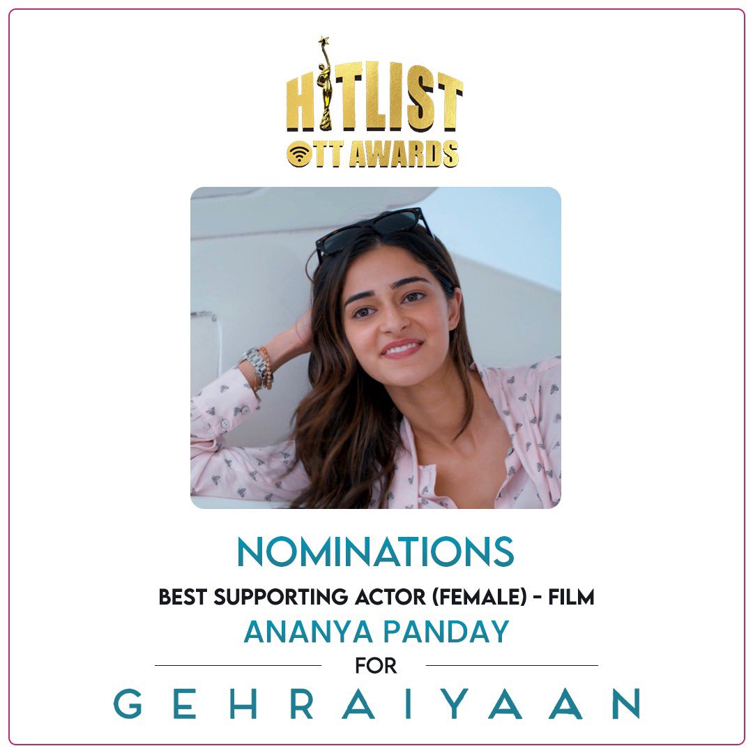 Super happy that @ananyapandayy is nominated for Best Actor Female for #Gehraiyaan at the #HitlistOTTAwards ❤️🌊 Vote for our favourite, dearest Annie here: 
sprl.in/VoteForAnnie

#AnanyaPanday #AnanyaPandayFC #HitListSeason4