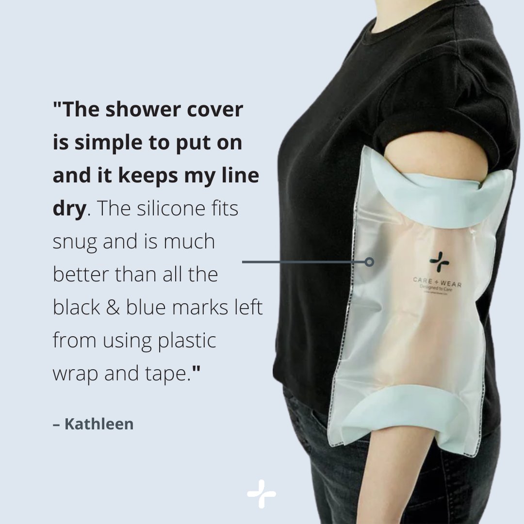 Stay dry in the shower and protect your infusion site with the fan-favorite Waterproof PICC Line cover 🚿

#careandwear #healthwearthatcares #piccline #ivtherapy #chronicillnesswarrior #infusions #medicaltreatment #dialysis #POTS