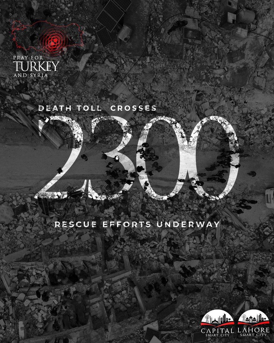 lahoresmartcity's tweet photo. Two soul-shivering #earthquakes have hit #Turkey & #Syria!
Our heart goes to the affectees!
#Another7.5 #Istanbul #Powerful7.8 #earthquakeinturkey https://t.co/BsZ9nTdPGZ