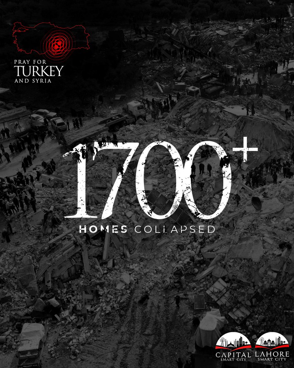 lahoresmartcity's tweet photo. Two soul-shivering #earthquakes have hit #Turkey & #Syria!
Our heart goes to the affectees!
#Another7.5 #Istanbul #Powerful7.8 #earthquakeinturkey https://t.co/BsZ9nTdPGZ