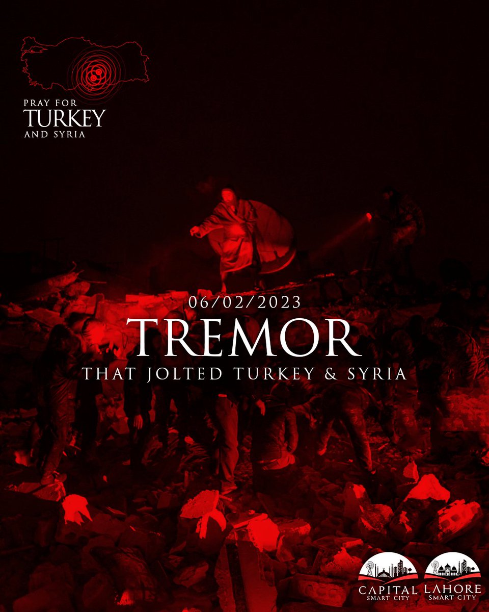 lahoresmartcity's tweet photo. Two soul-shivering #earthquakes have hit #Turkey & #Syria!
Our heart goes to the affectees!
#Another7.5 #Istanbul #Powerful7.8 #earthquakeinturkey https://t.co/BsZ9nTdPGZ