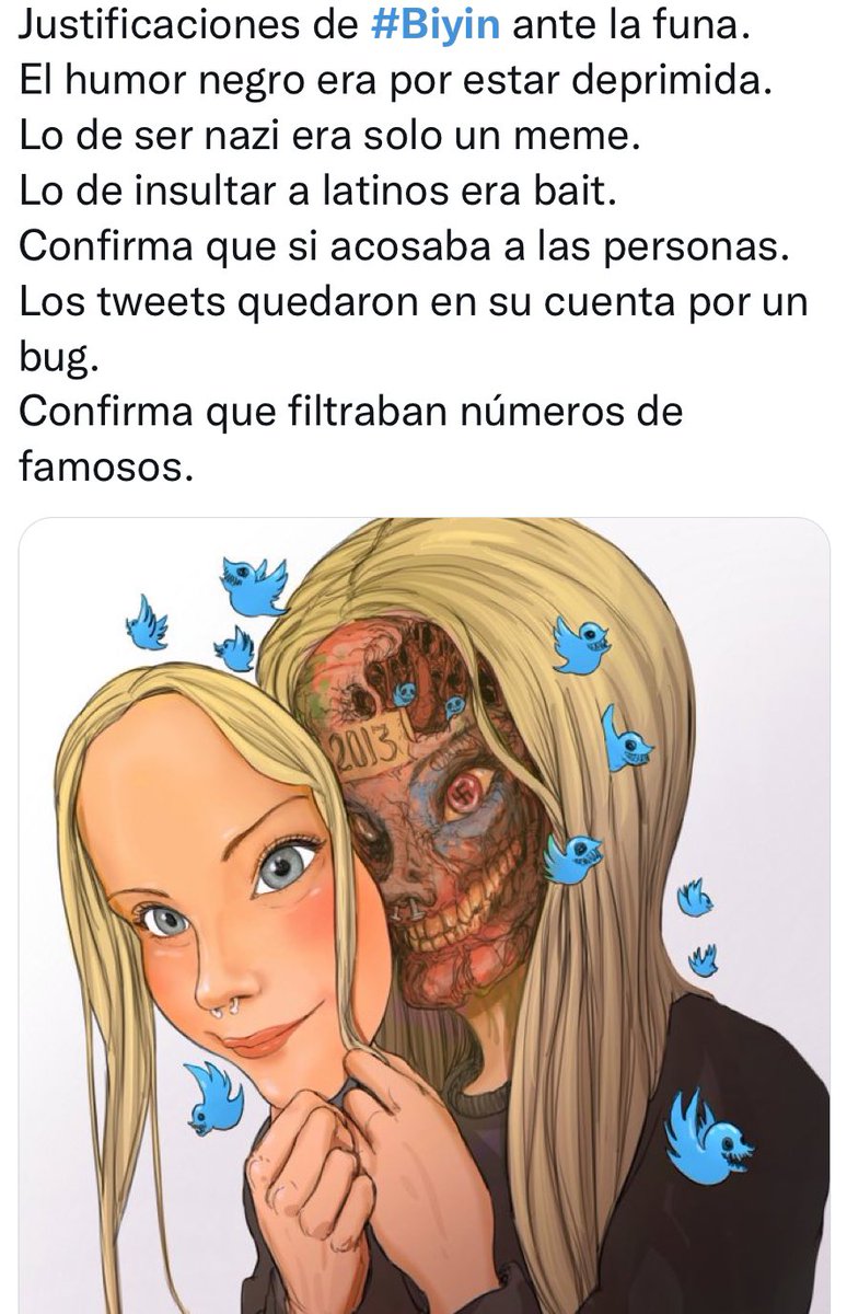 KyRcutekitty's tweet photo. En el 2013 era una adulta de 22, y no se me cruzaría yo con 12 por aquel tiempo escribir las mierdas que #biyin ella es una mierda de persona acosadora que odiaba a latam y varios más, se las llevaba de nazi y eso es muy retrógrada perra de mierda. De nosotros tragas @_biyin_ https://t.co/Lr24NkvlLP
